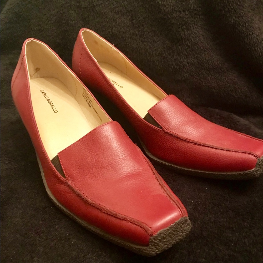 Carlo Borello Vintage Red Wedge Shoe Size 9